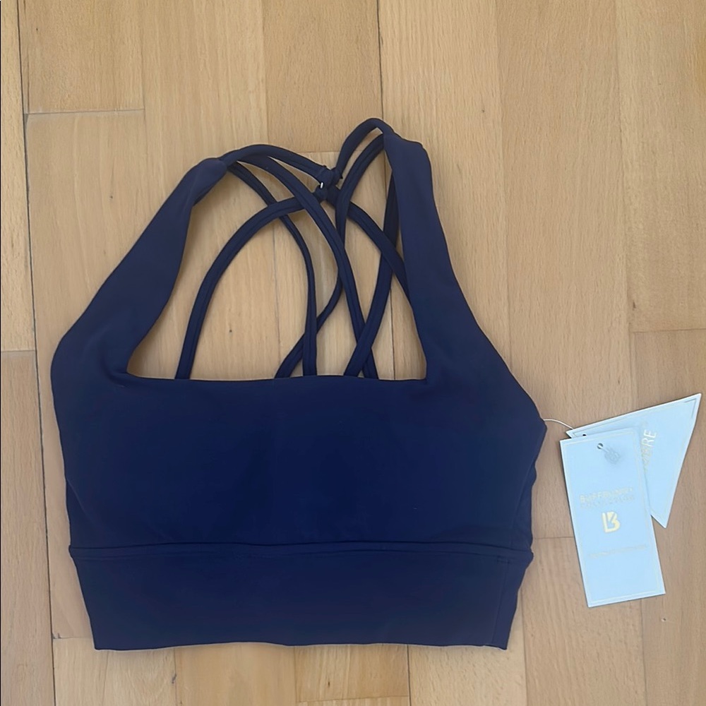 Women's Black Strappy Sports Bra
